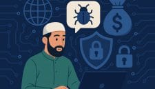 Ilustrasi yang menggambarkan pembahasan mengenai etika dan hukum syariah dalam profesi Bug Hunter.