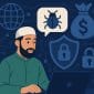 Ilustrasi yang menggambarkan pembahasan mengenai etika dan hukum syariah dalam profesi Bug Hunter.