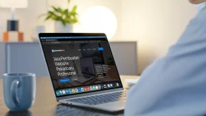 Tampilan jasa pembuatan website pekanbaru ketika diakses di laptop.
